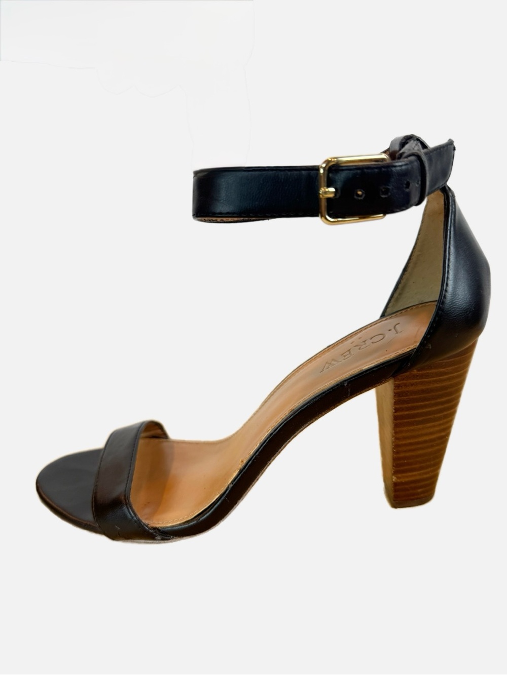 J. Crew Factory | Black Open Toe Heel w Ankle Strap, 8